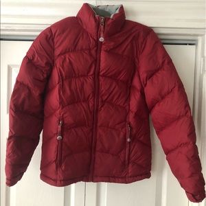 LLBean red puffer jacket size XS